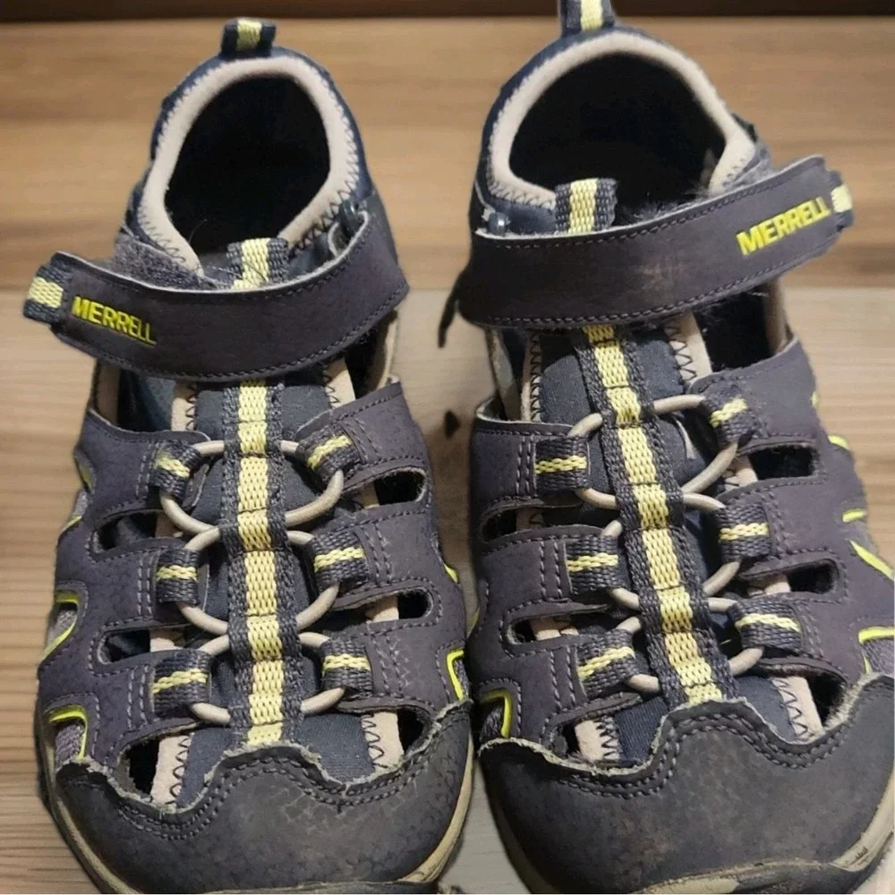 MERRELL HYDRO H2O HIKER SANDAL BOY SIZE 2 Blue/GREEN SELECT DRIP WATER SHOES